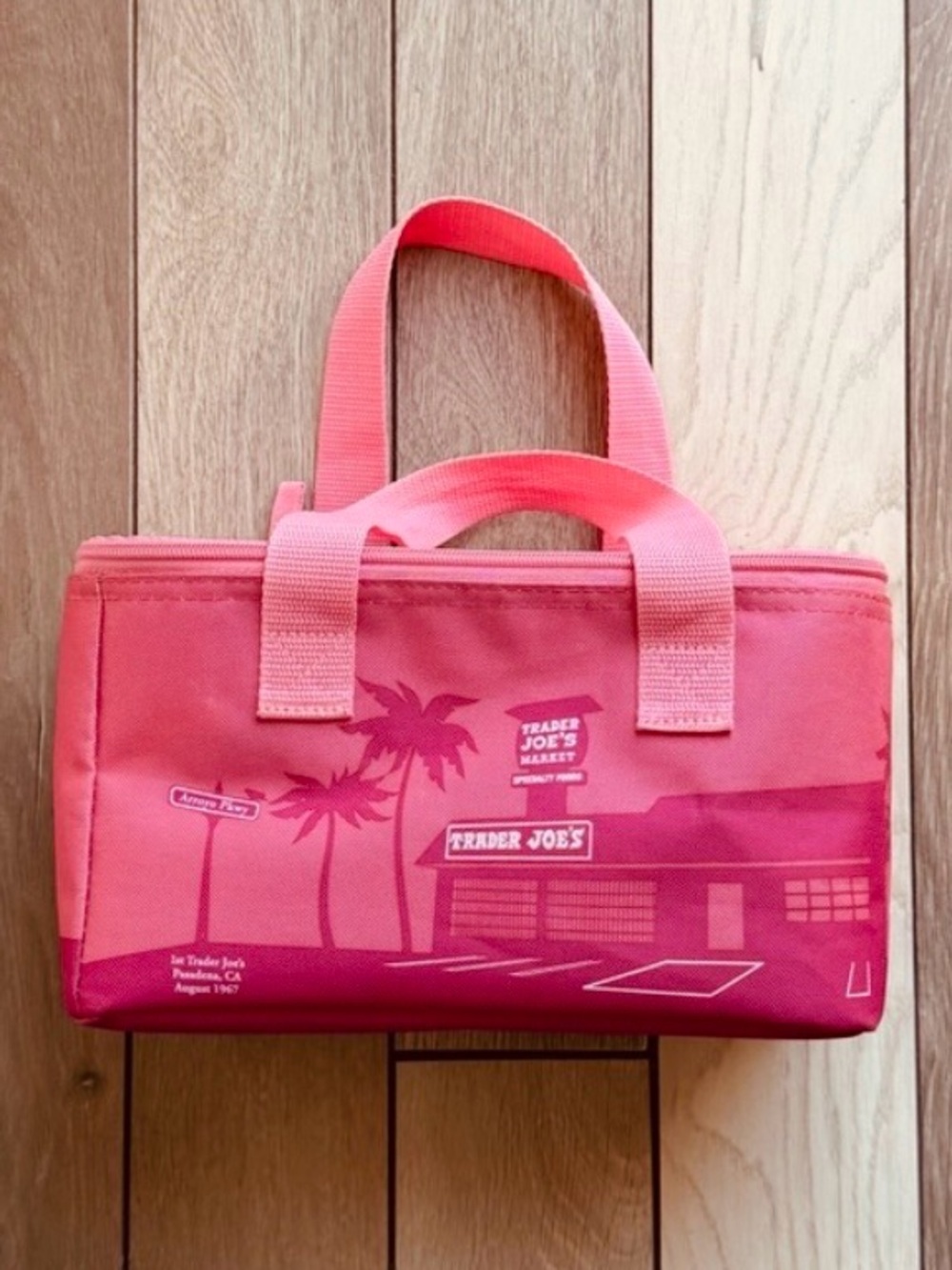NEW! Trader Joe’s limited edition pink on pink insulated mini lunch bag tote